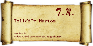 Tollár Martos névjegykártya